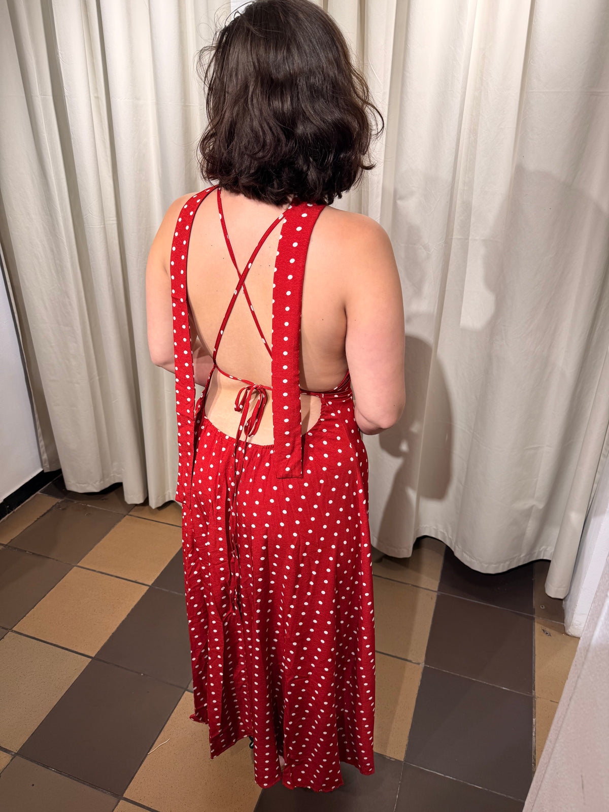 Vestido Polka Dot rojo - L