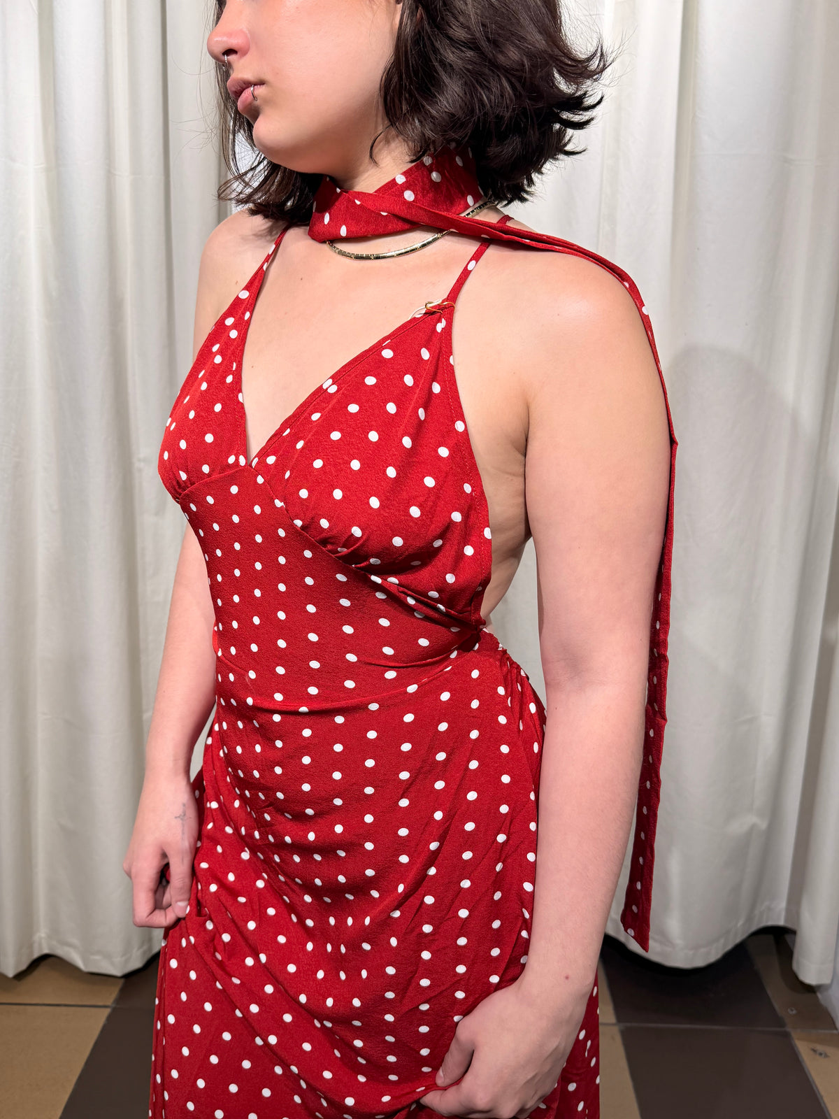 Vestido Polka Dot rojo - L