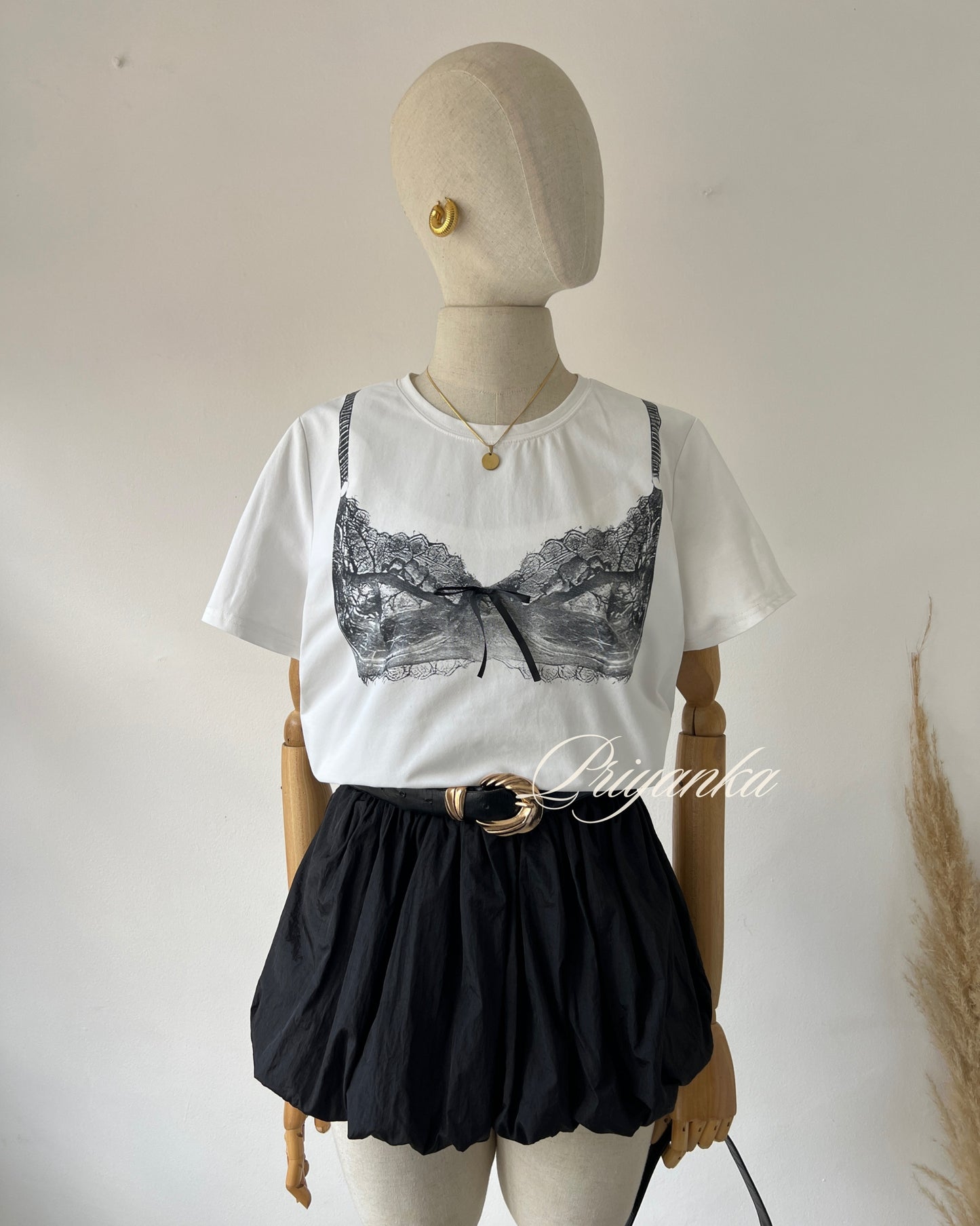 T-SHIRT ESTAMPADO DE ENCAJE