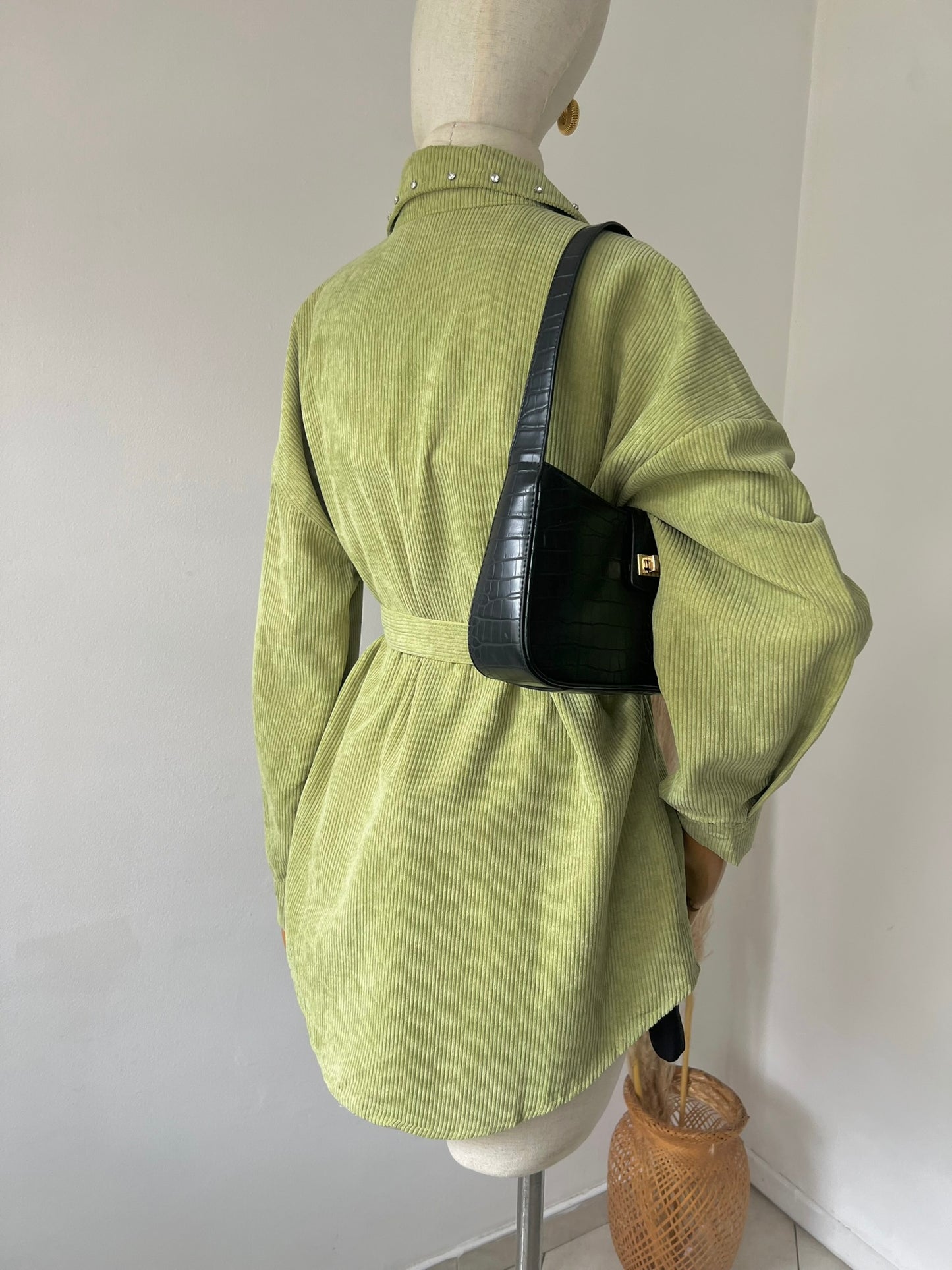 CAMISON PISTACHO EN PANA M/L